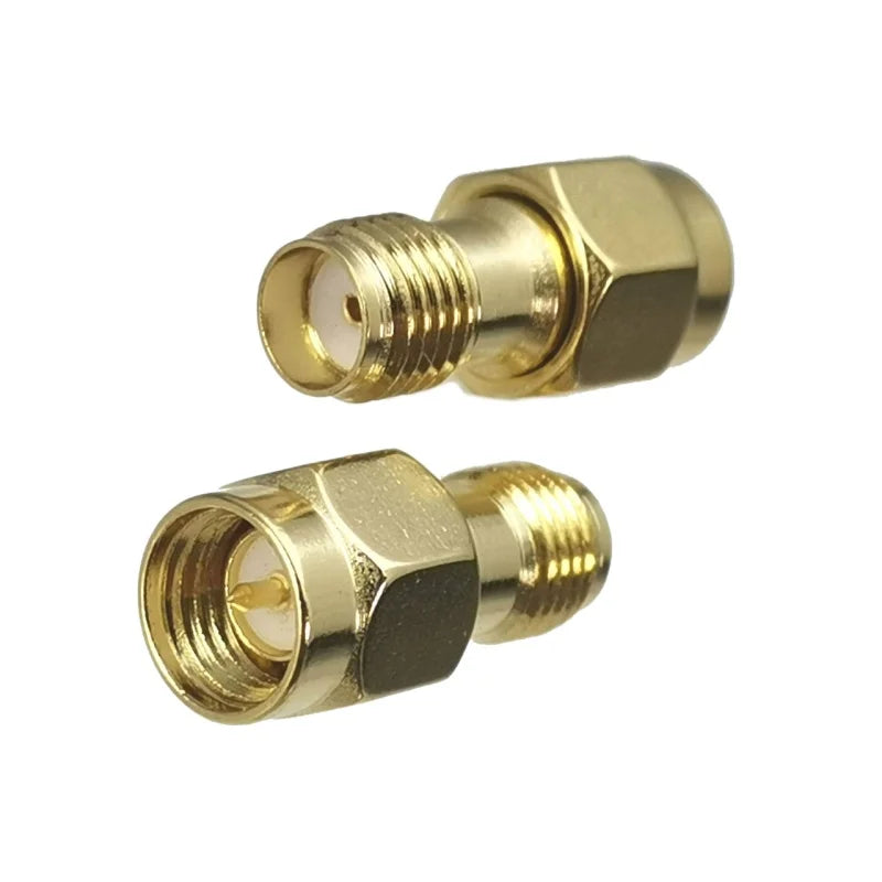 1pcs ConnSMA RP-SMA Adapter Set SMA Male/Female to RP-SMA Male/Female RF Coaxial Connector Brass 50 Ohm for WiFi Router