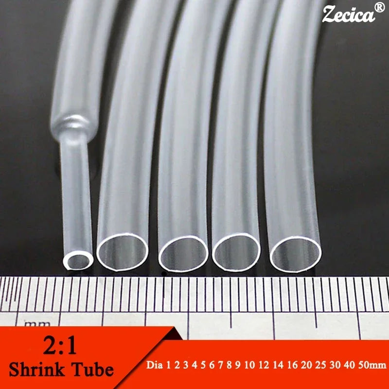 1-10Meter Clear Dia1 2 3 4 5 6 7 8 9 10 12 14 16 20 25 30 40 50mm Heat Shrink Tube 2:1 Polyolefin Thermal Cable Sleeve Insulated