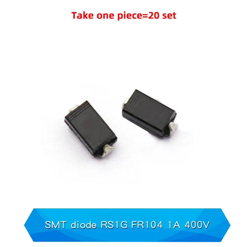 20PCS M1 M2 M4 M7 S4 SMA 1A 1N4001 4002 4004 4007 SS12 SS310 RS1M RS2M ES1D ES1J US1M SMD Schottky Rectifier Diode DO-214AC