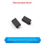 20PCS M1 M2 M4 M7 S4 SMA 1A 1N4001 4002 4004 4007 SS12 SS310 RS1M RS2M ES1D ES1J US1M SMD Schottky Rectifier Diode DO-214AC