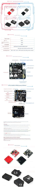 (1-10pcs) VHM-314 Bluetooth Audio Receiver Board Bluetooth 5.0 MP3 Lossless Decoder Board Wireless Stereo Music Module DC3.7-5V