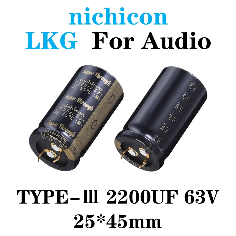 nichicon LKG 25V 35V 50V 63V 100V TYPE Super Through Audio capacitor 1000UF 2200UF 4700UF 6800UF 8200UF 10000UF 12000UF 22000UF