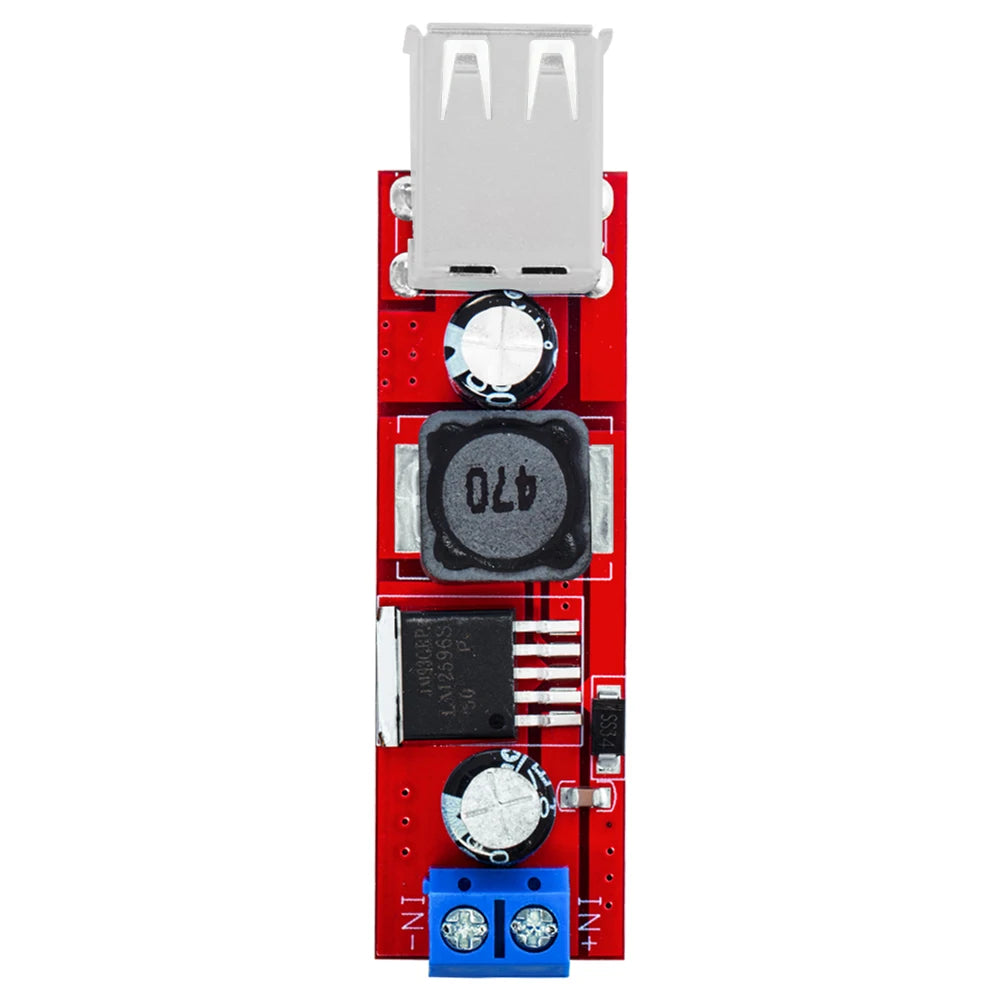 BS LM2596 DC-DC Buck Converter Module - 6V-40V Input to Dual USB 5V/3A Output for Automotive Use