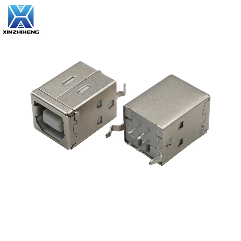 5pcs Square USB-B Type Female Socket 90/180 Degrees 4Pin Right Angle PCB Welding Connector For USB D-type Printer Interface