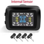 Car TPMS Cigarette Lighter Tire Pressure Monitoring System Alarm Tyre Air Pressure Meter Gauge Temperature Warning With 4 Sensor