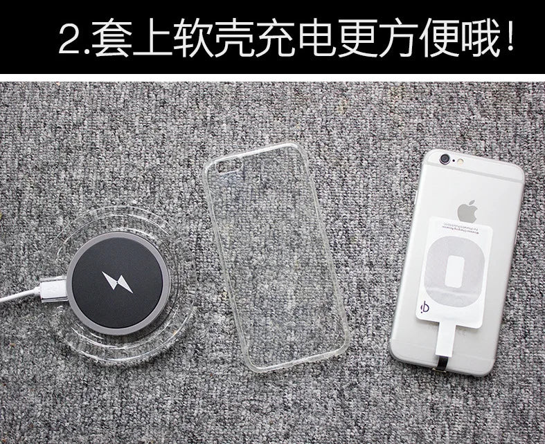 Max 10W 5V 2A Wireless Charging Receiver Coil Universal Type-C Micro USB for iPhone 5 6 7 Samsung A53 5G Xiaomi
