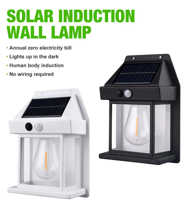 Solar Wall Lights Outdoor Tungsten Waterproof Wireless Motion Sensor Security Lamps Dusk to Dawn Lighting for Garden 1~8PCS 2026