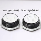 12/16/19/22mm Short Stroke Oxide Blcak Shell Metal Button Switch Waterproof Flat Head With Power LED Light Momentary 1NO 6V 24V