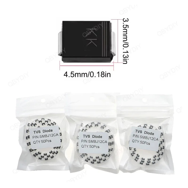 50pcs/lot SMD TWO Way TVS Diode SMBJ5.0CA-SMBJ188CA DO-214AA