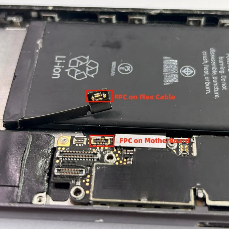 10pcs Battery FPC Flex Cable Connector On Board For iPhone 17 Air 16Plus 15ProMax 14 13 12 11 Pro Max X XR 8 XS Clip Plug
