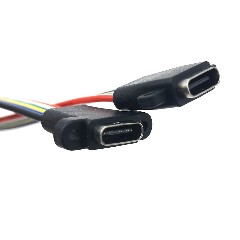 5pcs Type-C USB 3.1 Connector 2Pin 4Pin 6Pin Welding Wire Female Socket Rubber Ring High Current Fast Charging Port