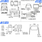 Optocoupler 4N25 4N35 HCPL3120 PS2501 PS2561 TLP521 TLP621 TLP627 PC814A PC817B PC817C 817 DIP SOP Photovoltaic Opto Isolator