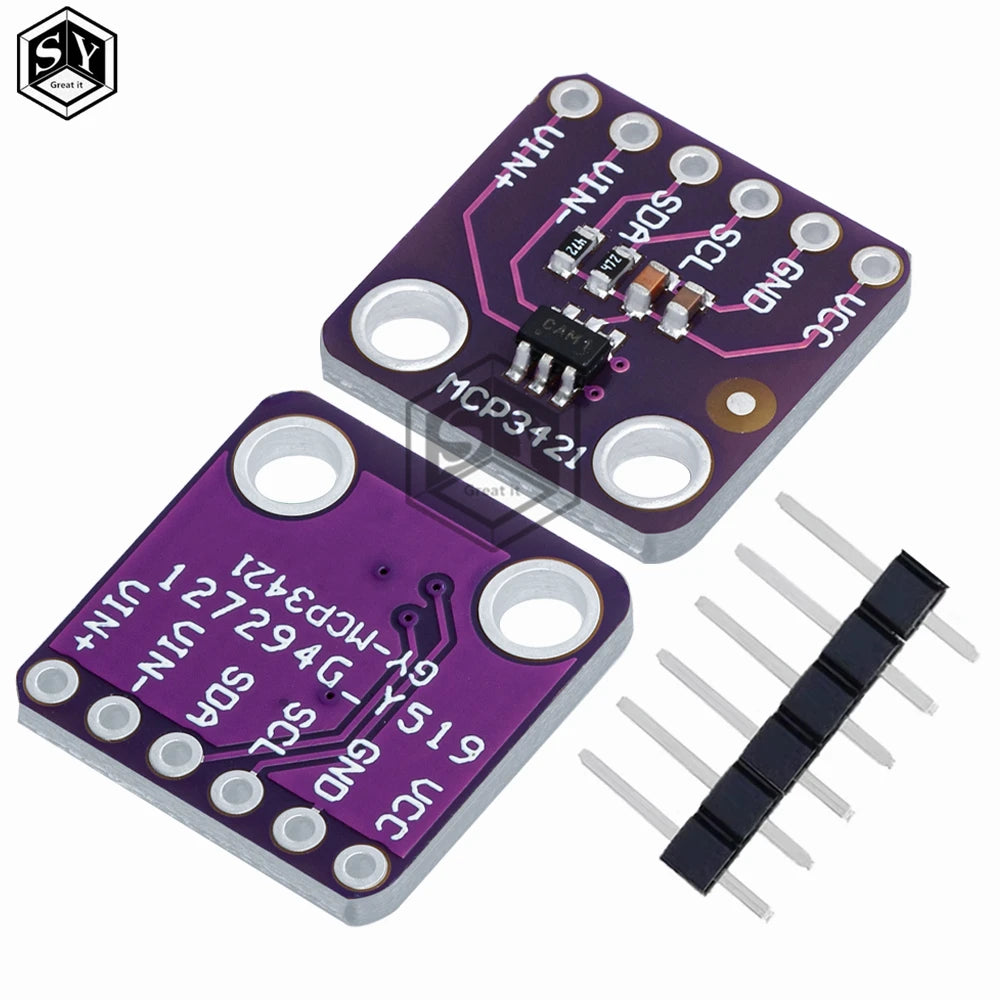 MCP3421 I2C SOT23-6 delta-sigma ADC Evaluation Module Board For PICkit Serial Analyzer Module GY-MCP3421