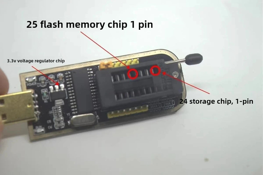 1PCS  CH341A CH341B 24 25 Series EEPROM Flash BIOS USB Programmer Module SOIC8 SOP8 Test Clip For EEPROM 93CXX / 25CXX / 24CXX