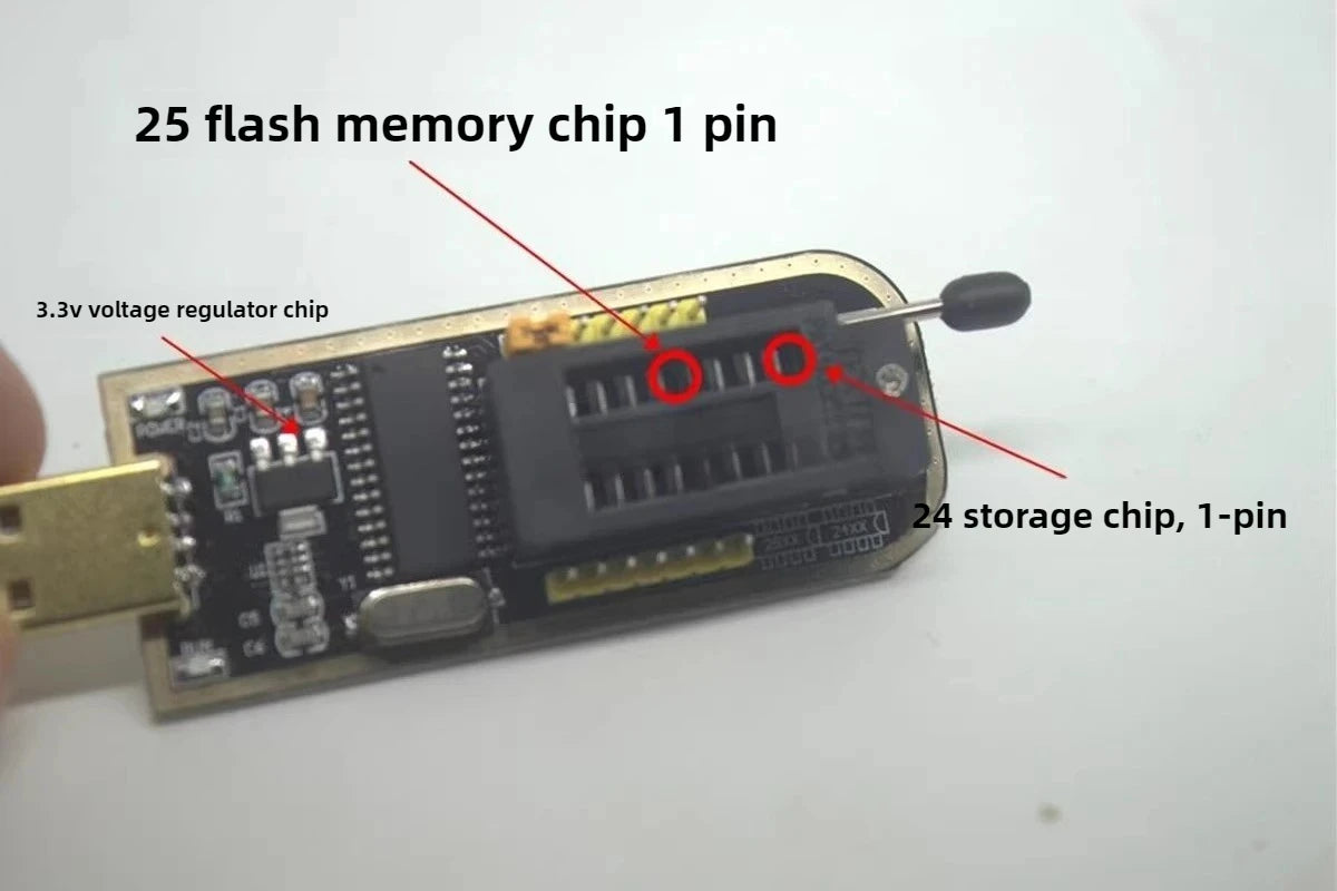 1PCS  CH341A CH341B 24 25 Series EEPROM Flash BIOS USB Programmer Module SOIC8 SOP8 Test Clip For EEPROM 93CXX / 25CXX / 24CXX