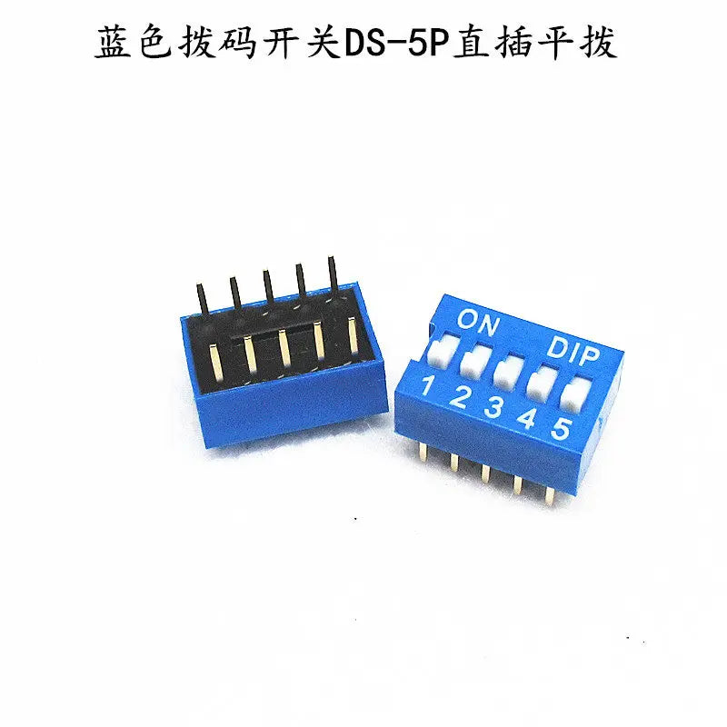 10PCS Red and blue dip switch 1 2 3 4 5 6 7 8 9 10 12PIN toggle switch spacing 2.54mm feet