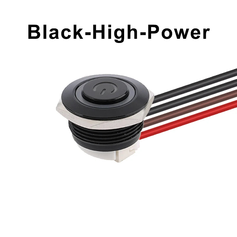 1 pc 16mm Ultra Short Metal Push Button Switch With Wire Momentary Reset With LED Light Flat/High Head 3V5V6V 12V24V Jog Switch