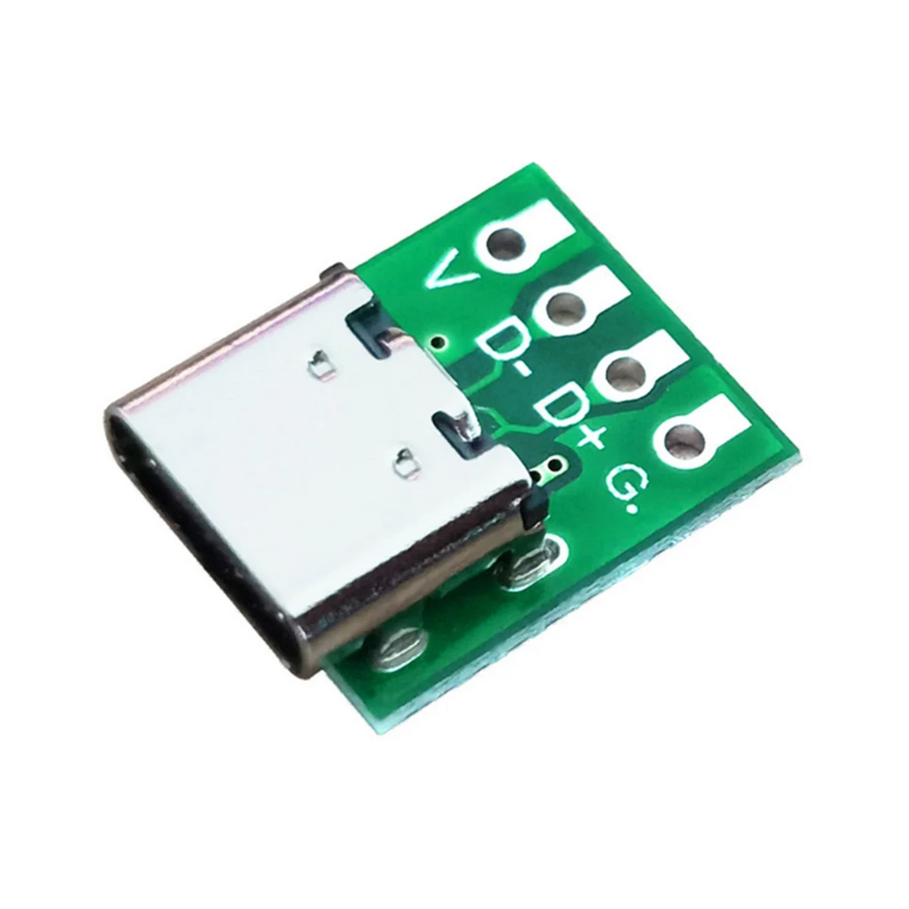 10 Pcs Female Connector USB Type C Breakout Board with PCB Converter Board for Data Line Wire Cable Transfer