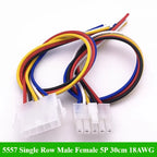 1/5/10Set Mini-Fit 4.2mm Automobile Harness Connector 5557 Single Row 2/3/4/5/6P Male Female Plug Socket Wire Length 30cm 18AWG