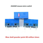 New Authentic HUANO mouse micro switch button white yellow blue pink green dot blue shell white dot General 3-pin switch