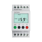 380V With LCD Backlight Display 3 Phase Din Rail Adjustable Under Over Voltage Protector Monitoring Sequence Protection Relay
