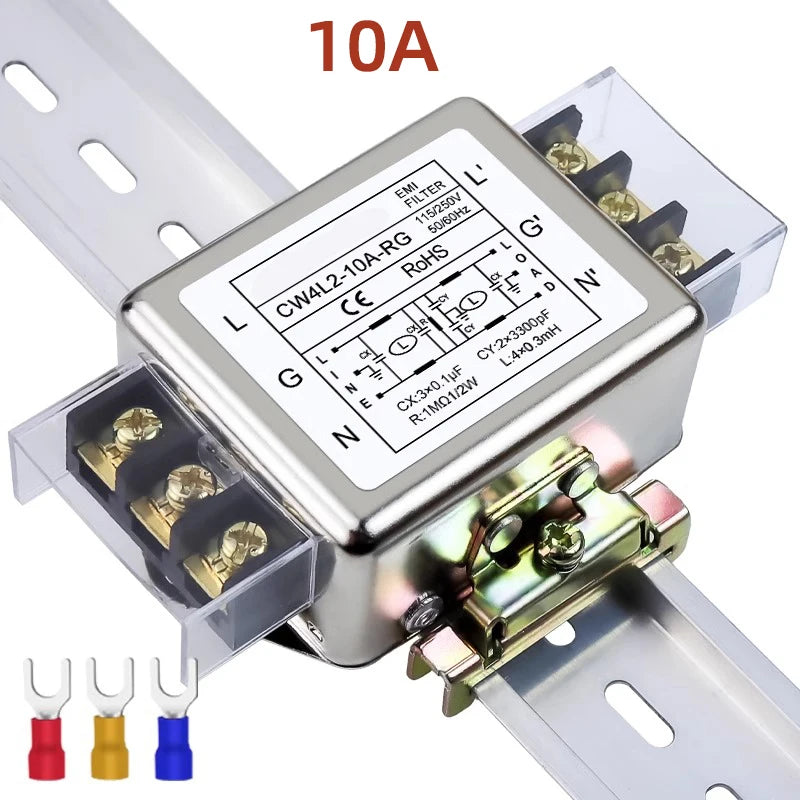 Power filter module CW4L2-20A 3A 6A 10A 20A power filter terminal type bipolar guide terminal block 220v AC EMI power supply ant