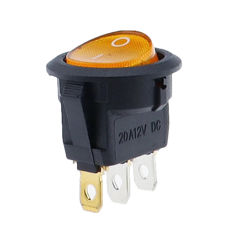 4Pcs 12V/220V Led Switch 16A 12V Light Switch Power Switch Car Button Lights ON/OFF 3pin Round Rocker Switch KCD1