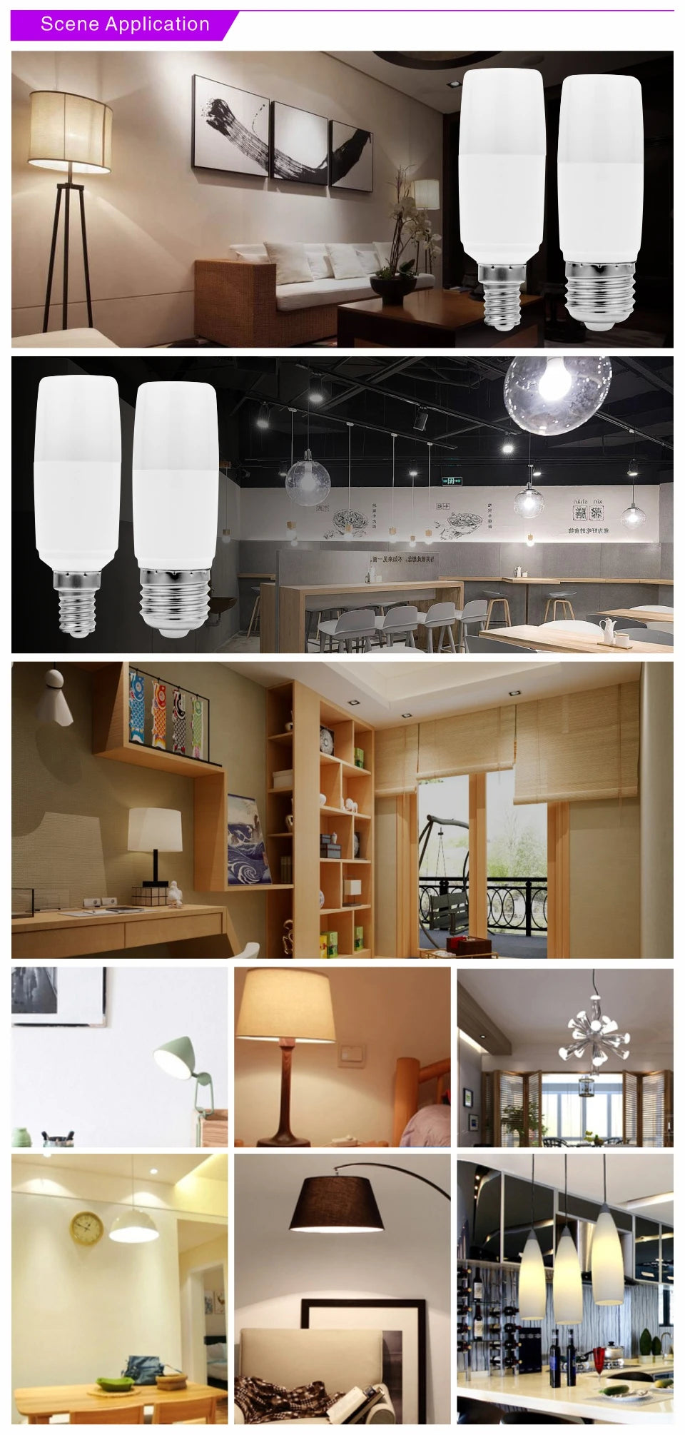 No Flicker 5W 10W 15W 20W LED Cylindrical Corn Bulb E27 E14 Light Bulb AC220V LED Lamp Home Decoration Chandelier Candle Light
