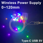 [ 0-120mm Wireless Power Supply ] USB 5V Wireless Transmitter Coil Induction 5PCS Receiver LED Light Lamp DIY Model Gundam Toys