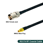 RG-174 Coaxial Cable Q9 BNC Female Waterproof to MMCX Male Connector Crimp Wire Terminal RF Jumper Pigtail Line For Wifi Card