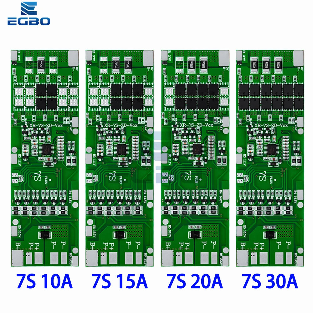 1~5PCS BMS 7S 24V 10A 15A 20A 30A Li-ion 18650 Battery Charge Board With Balance Function Short Circuit / Temperature Protection