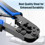 Denswire RJ45 Crimp Tool for Cat5 Cat5e Cat6, RJ-11, 6P/RJ-12, 8P/RJ-45 Crimp, Cut and Strip Ethernet Crimper Networking Tools