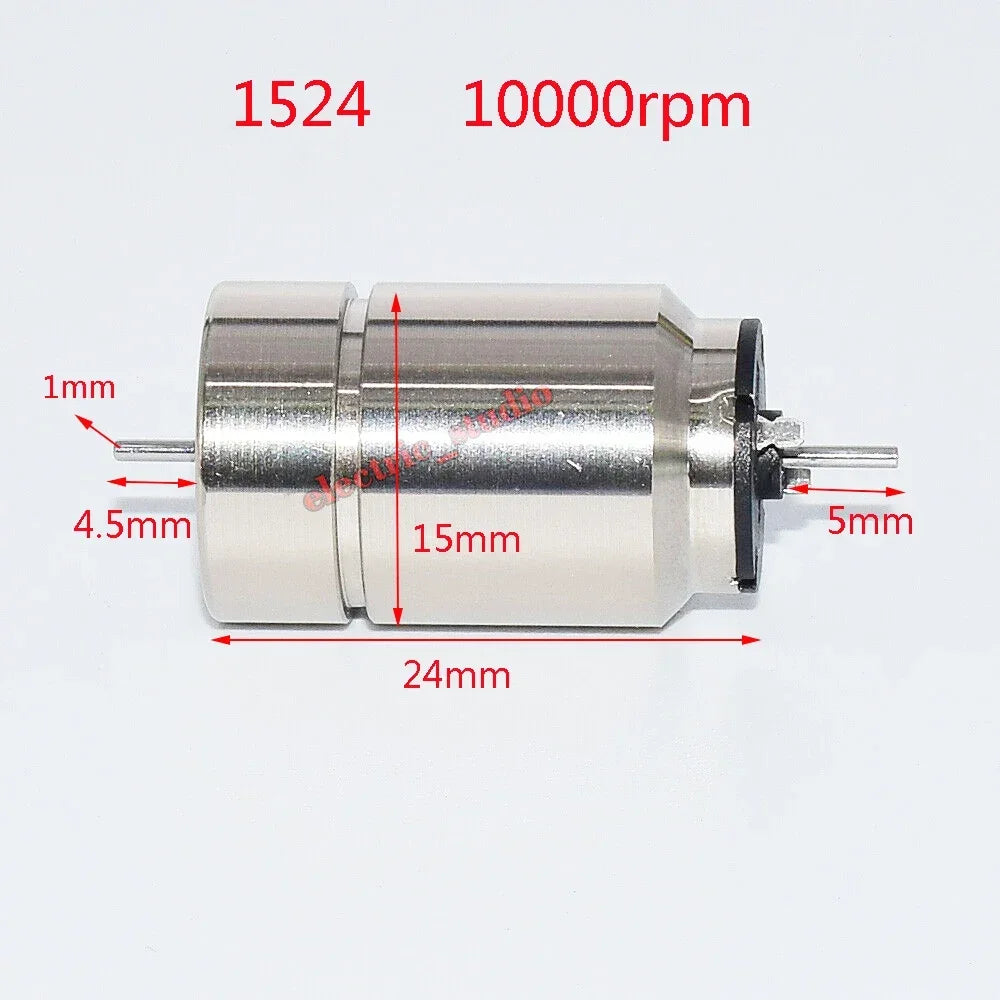 1pc 8mm/10mm/12mm/15mm 816 1020 1215 1524 DC 12V Mini Coreless Dual Shaft High Speed Motor For Model Rail Train Engine