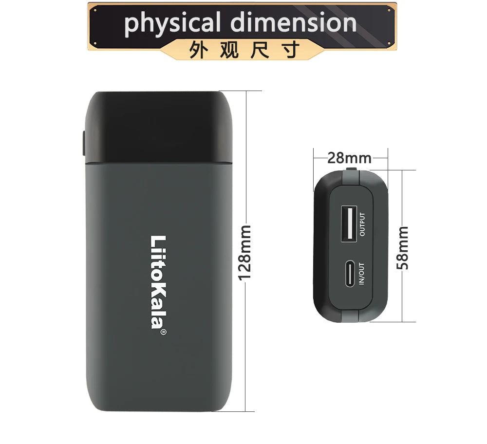 LiitoKala Lii-MP2 21700 18650 Power Bank QC3.0 Fast Charging Type-C INPUT USB Charger 20700 Mobile Power LCD Battery Charger