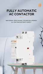 ETEK Modular Contactor Din Rail Automatic 2P 4P 230V Single-phase Three-phase 16A/20A/25A/40A/63A  EKMF