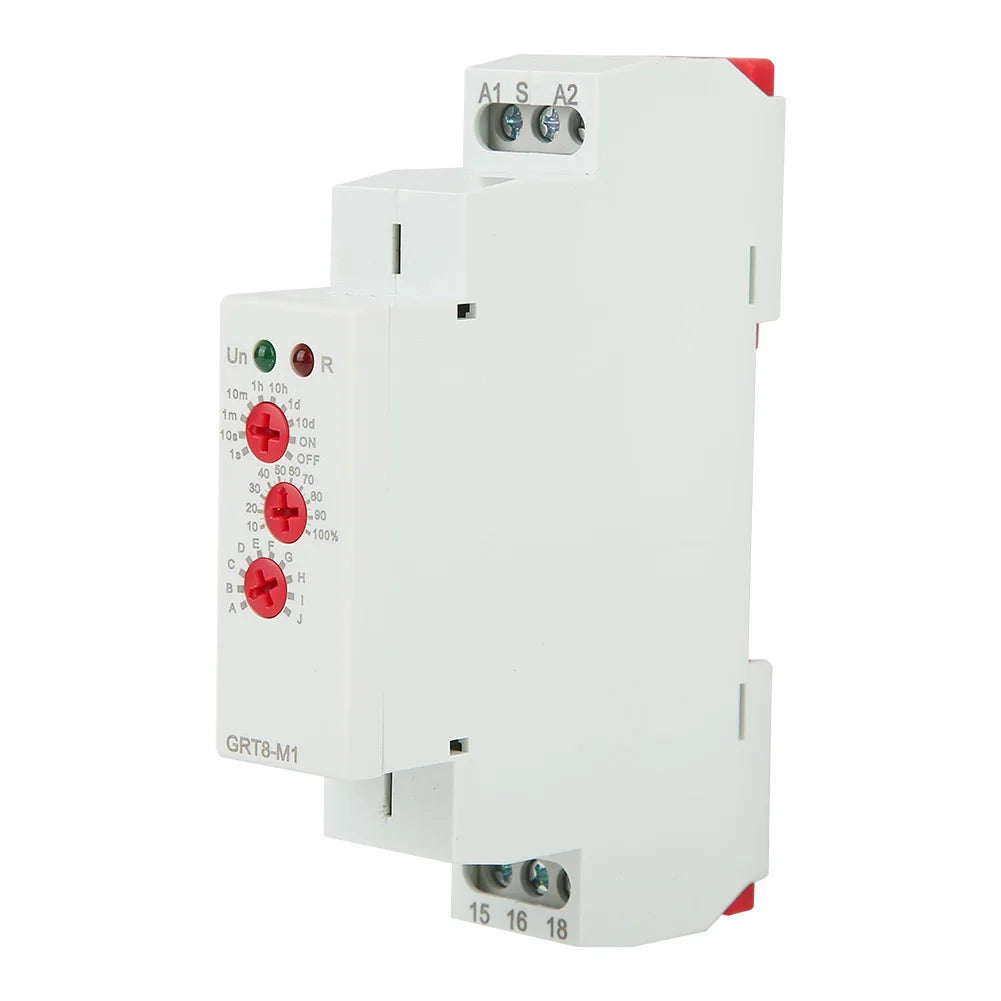 2Pcs GRT8-M1 Multifunctional Delay Time Relay with 10 Functions DIN Rail Mount AC/ 12V~240V Multifunctional Delay Time Relay