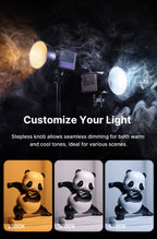 Ulanzi L024 40W RGB Video Light 2500-6500K Bi-color 0-359° RGB COB Light Mini Bowens Mount Fill Light 3400mAh COB Light