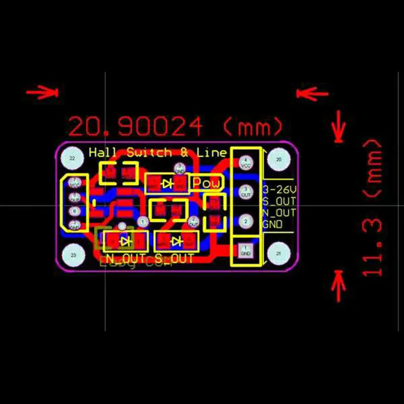 Dual output Hall sensor switch module can identify the magnet polarity count and measure the number WSH231
