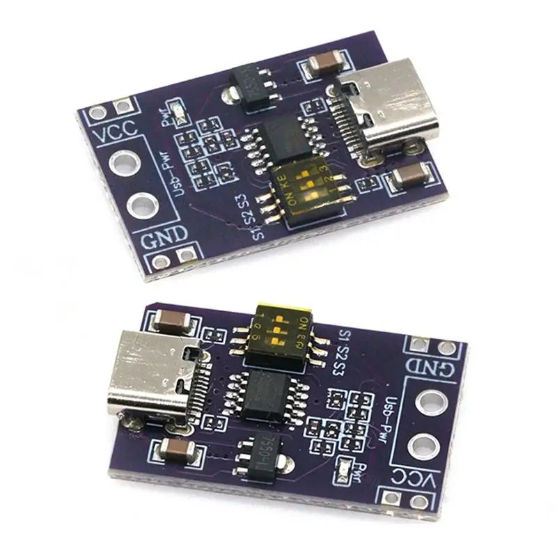 PD Trigger Module Type-C 5V 9V 12V 15V 20V Adjustable Decoy 100W Plug And Play No Soldering For Fast Charging DIY Electronics