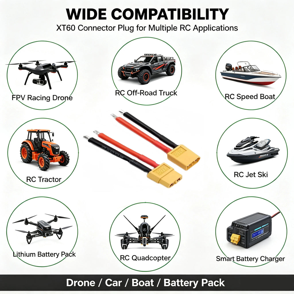 XT60 Male Female Connector Plug with 14 AWG Soft Silicon Wire 100mm Extension Cord for RC Lipo Battery FPV Drone Expand 4-6pair