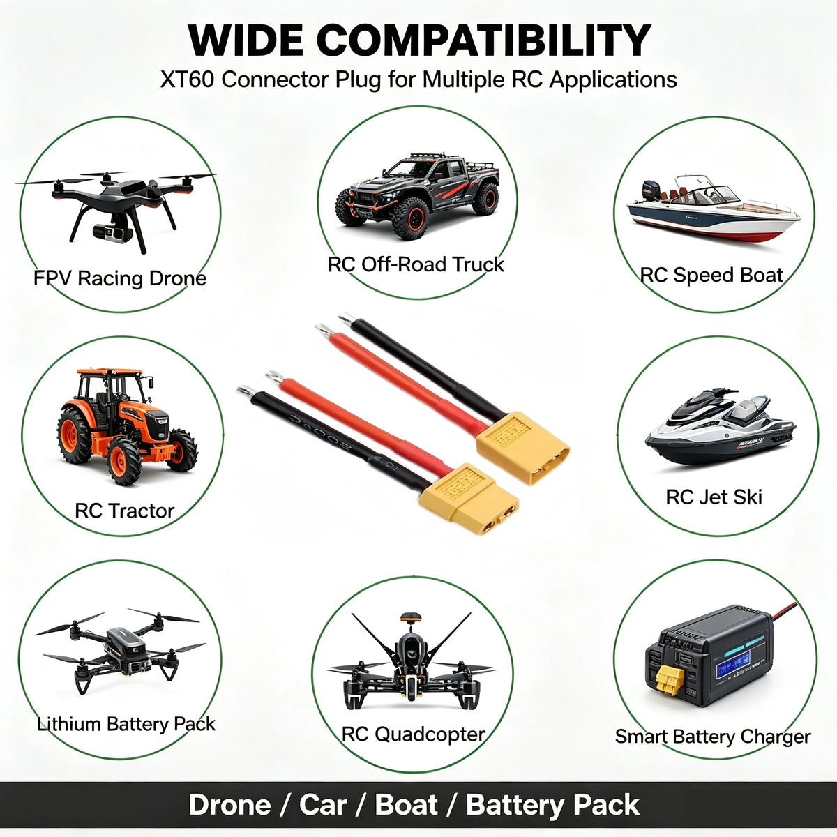 XT60 Male Female Connector Plug with 14 AWG Soft Silicon Wire 100mm Extension Cord for RC Lipo Battery FPV Drone Expand 4-6pair