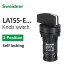 22mm Key Knob Switch 1NO/2NO/1NO1NC 2/3 Position Self Locking Select Rotary Switch Power Conversion Switch 5A on Off
