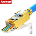 AMPCOM CAT7 RJ45 Connector, Pass Through CAT6A RJ45 Ethernet Plug for CAT 7 Solid or Stranded Network Cable with 1.5mm Load Bar