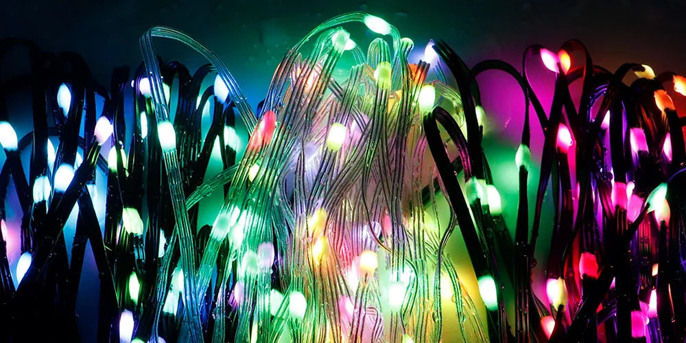 WS2812B RGB LED StringTransparent Green Black Wire Addressable  Wedding Garland Decoration Christmas Lights USB Controller DC5V
