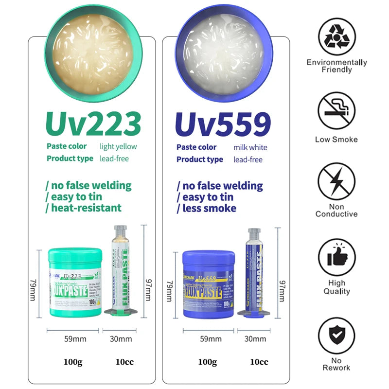 MECHANIC UV223/UV559 LEAD-FREE Soldering Flux Solder Paste for Smartphone Tablet Computer BGA SMD PCB Welding Repair Tools