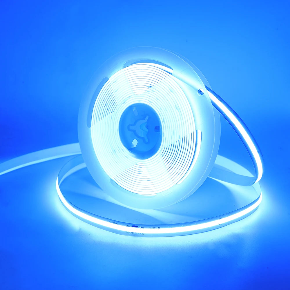 DC 12V 24V COB Strip 320Leds/M High Density RA90 White Pink Yellow Ice Blue Red Green Flexible Ribbon Rope LED Light
