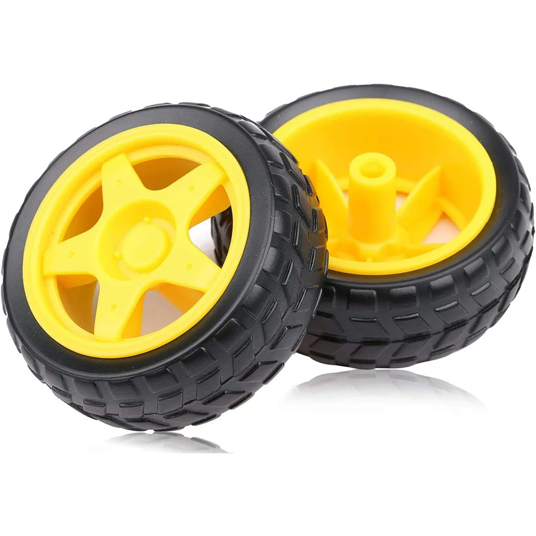 1/4Set TT Motor with Leads,DC 3-6V Gearbox Motor Dual Shaft Ratio 1:48 Motor with Tire Wheel Kit for Arduino DIY Smart Car Robot