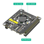 Poe HAT For Raspberry Pi 5 With Cooling Fan/Computer Module 5, With Automatic Discoloration LED Light