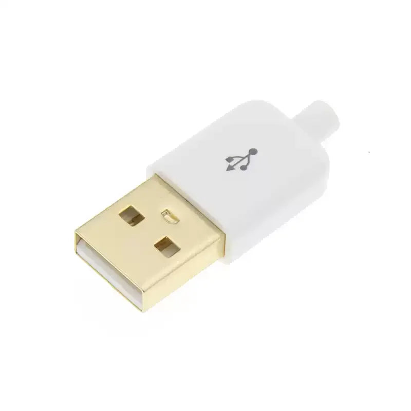 4/10pcs Gold-plating USB 2.0 4-Pin Male Connector Plug White/Black DIY Data Cable Soldering Interface USB Replacement Parts