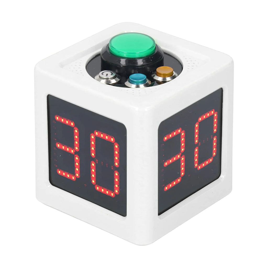 Poker Shot Clock with 1.4in Display 4 Sides Cube Timer 5-Level Brightness No Battery for Poker Casino Chess Tournament